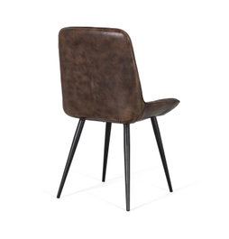 GINER Y COLOMER Chaise tapissée en cuir gris cendré